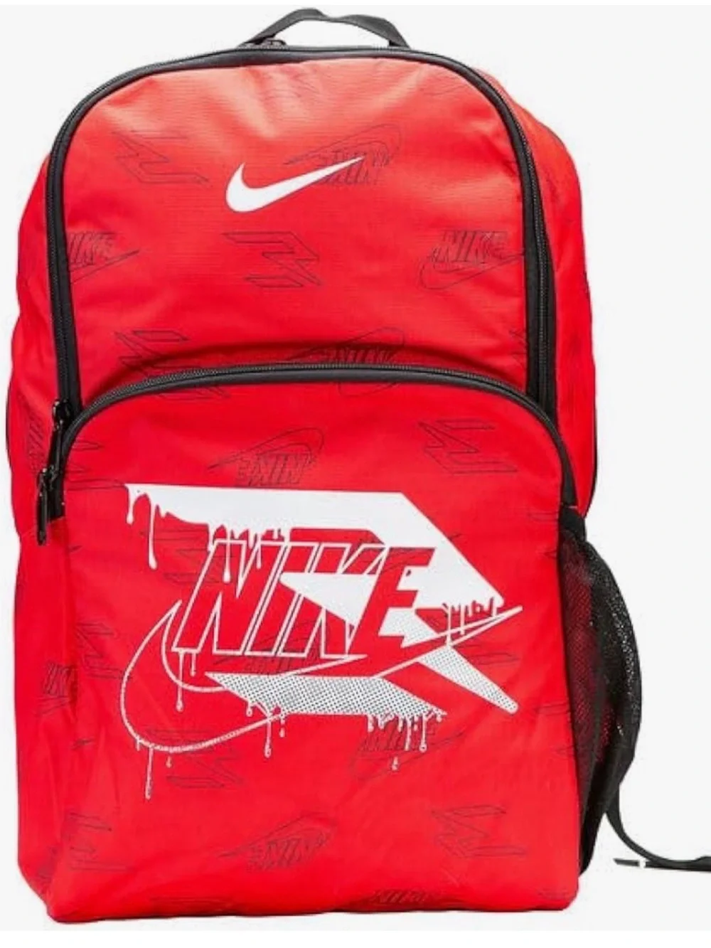 Nike Red Graphic Logo Backpack with White Accents